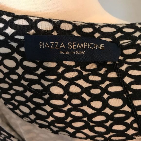 Piazza Sempione Black & White Print Blouse 10 NWT - Picture 7 of 8